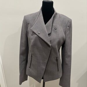 Ann Taylor Charcoal Asymmetrical Blazer